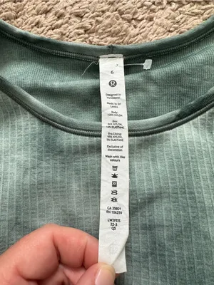 Lululemon Ebb to Street Long Sleeve Shirt Marble Dye Tidewater Teal Size 6 thumbnail 5