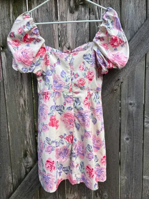 NWT Zara Milk Maid Floral Puff Sleeve Dress Size Small thumbnail 8