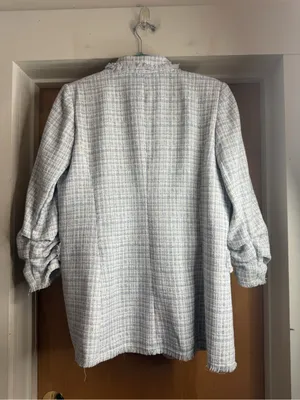 Maison d’Amélie Women’s Blue & White Tweed Blazer Wool Blend. Size: 6 thumbnail 4