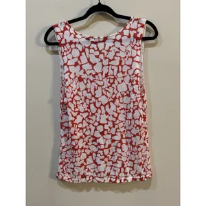Michael Simon Sweater Vest White Red Floral Tank Top 3D‎ Artsy Whimsy Size XL thumbnail 3