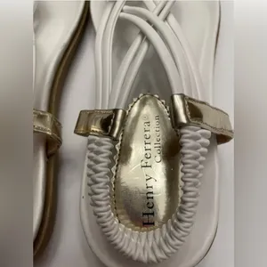Henry Ferrera Women's LA Best White Slingback Sandals Size 7.5 thumbnail 2