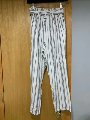 Billabong Striped Paperbag Pants With Tie - Size Small thumbnail 2