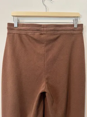 American Tall Waffle Knit Wide Leg Pants Size Medium Extra Tall Brown Lounge thumbnail 10