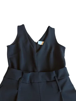 Anthropologie Black Sleeveless Jumpsuit Black Wide Leg Dress Up Down SIze Small thumbnail 4