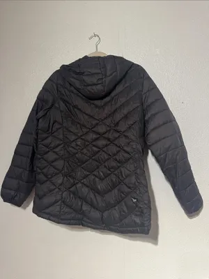 ZeroXposur Black Hooded Quilted Puffer Jacket Coat XL thumbnail 5