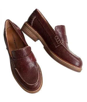 EUC Lucky Brand Leather Salima Loafers Brown Size 6 thumbnail 1