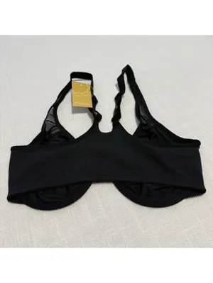 Delimira Front Close Unlined Bra 34DD Underwire W601 Black NWT Racerback thumbnail 6