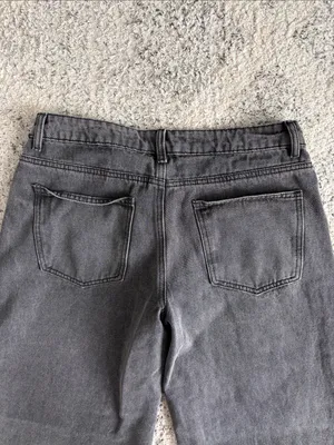 Edikted Low Rise Wide Leg Black Wash Jeans Size M thumbnail 5