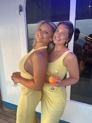 SheIn Yellow Backless Twist Back Split Hem Halter Evening Dress thumbnail 3