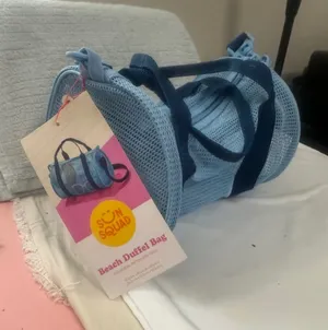 Target Light Blue Beach Duffel Bag with adjustable, removable strap NWT thumbnail 1