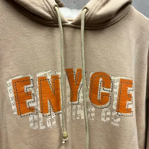 ENYCE Vintage Y2K Beige Orange Logo Pullover Sweatshirt Hoodie Skater Oversized thumbnail 2
