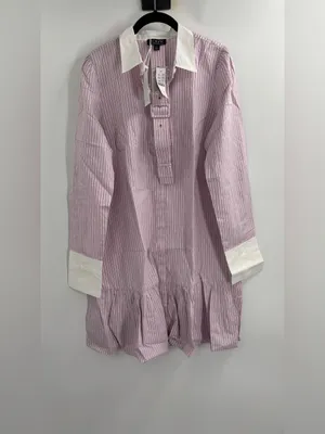 J.Crew Tiered shirt-dress in striped cotton poplin thumbnail 5