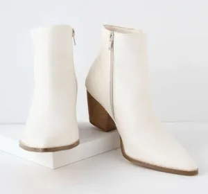 Lulu’s Spirit Ivory Snake Pointed Toe Ankle Booties thumbnail 4