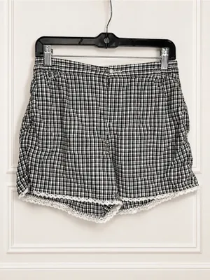 Aerie Black White Gingham Peplum Cami Lace Trim Shorts Set S Preppy Coquette thumbnail 5
