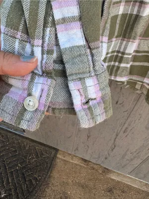 GAP Olive Green Plaid Button-Up Shirt thumbnail 4