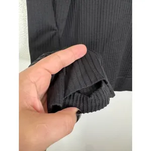 Lululemon Black Ribbed Long Sleeve Thumbhole‎ Crew Neck Activewear Top thumbnail 3