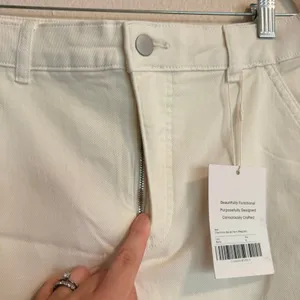 Everlane The Utility Barrel Pant Bone White Organic Cotton High Rise Size 8 NWT thumbnail 7