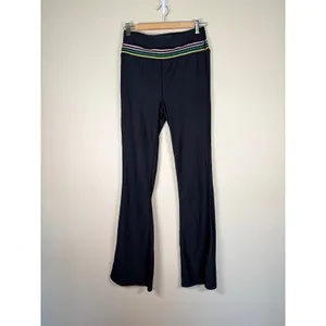 FP Movement Black Ribbed Flare Leggings Multi Stripe Waistband‎ Womens Size M thumbnail 2