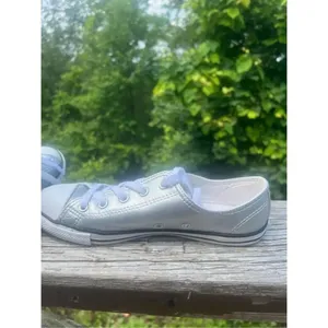 Converse All Star Chuck Taylor silver metallic low top sneakers, women's size 7 thumbnail 5