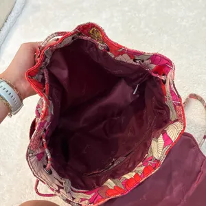 Vera Bradley Drawstring Magnetic Flap Backpack Bohemian Blooms Red Floral Travel thumbnail 8
