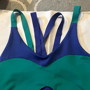 Nike Women's Dual-Tone Sports Bra - Teal and Royal Blue thumbnail 3