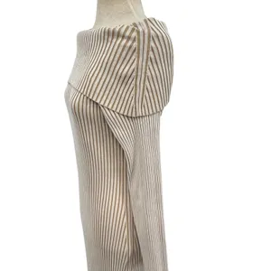 Anthropologie Off-The-Shoulder Sweater Midi Dress Cream‎ Beige Tan Size XL thumbnail 8