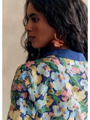 Sézane x Aimie Pierro NWT Shirt in Poetry Blue Floral Button Down Shirt 40 / 8 thumbnail 4