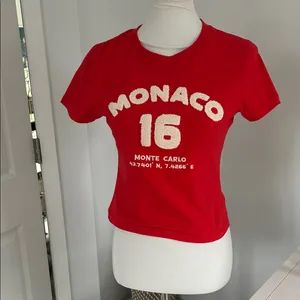 😍😩 Red Monaco Graphic Cropped Baby Tre thumbnail 2
