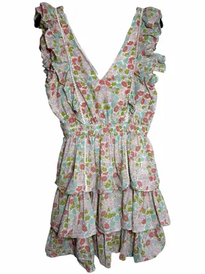 Love the Label Ines‎ Floral Ruffle Tiered Mini Dress Small thumbnail 2