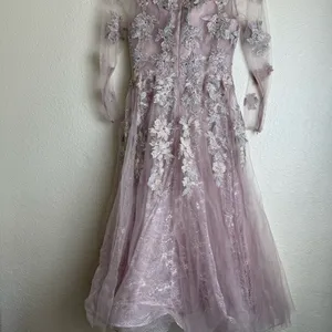 MAC DUGGAL Lace Tulle A Line Midi Dress thumbnail 12