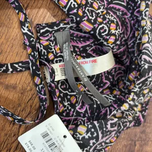 NWT $68 Anthropologie Silky Purple Paisley Pajama Sleep Set w/ Shorts Women's XL thumbnail 5