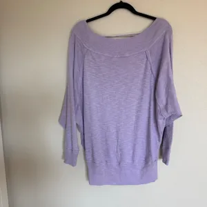 We The Free Free People Lavender Slub Knit Dolman Sleeve Boat Neck Top Medium thumbnail 2