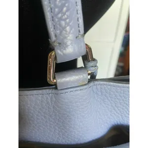 Cole Haan Village II Marcy Market Tote Bag Purse Pebbled Leather‎ Light Blue thumbnail 9