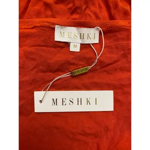 Meshki‎ Orange Skyla Playsuit Romper NWT Off Shoulder V-Neck Tasseled Size M thumbnail 2