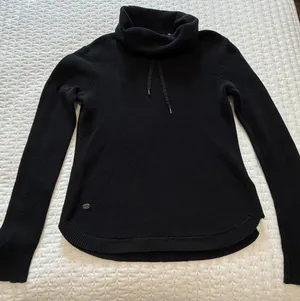 Lauren Ralph Lauren Black Waffle Knit Cowl Neck Long Sleeve Sweater Sz S Small thumbnail 1