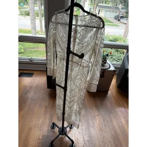 Boston Proper long sleeve lace grunge dress a white embroidered lace women's 6 thumbnail 5