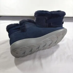 Skechers On-the-GO Joy Bundle Up Navy Blue Faux Fur‎ Suede Boots Womens 9.5 thumbnail 3