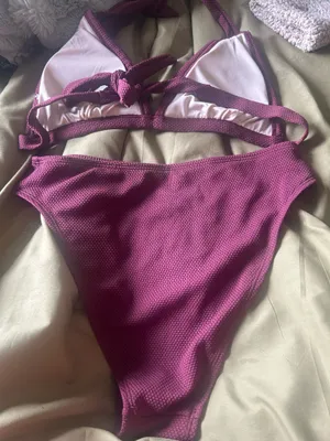 NWOT women’s cupshe wine textured two piece swimsuit size m thumbnail 6