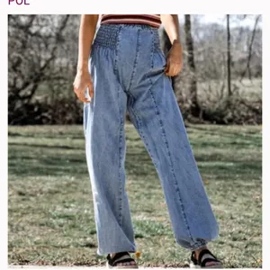 POL HAREM PANTS denim spring boho sold out elastic waist casual classic $98 fall thumbnail 4