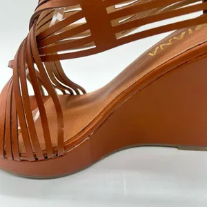 Diviana Sandal Womens 8.5 Brown Kealie Criss Cross‎ Cut Out Platform Wedges NEW thumbnail 5