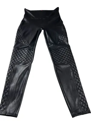 Spanx Quilted Moto Black High Rise Leggings Women’s Size Large thumbnail 6