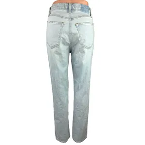 Abercrombie & Fitch The 90s Blue Denim Ultra High Rise Ripped Straight Jeans 2 thumbnail 3