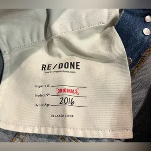 RE/DONE Originals Relaxed Crop Jeans Women's 27 Mid Blue Vintage Wash USA‎ Made thumbnail 5