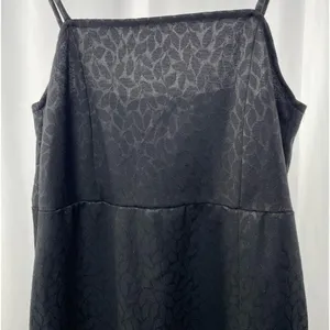 Zara Textured Weave Printed Slit Midi Dress in Black Size‎ Large thumbnail 5