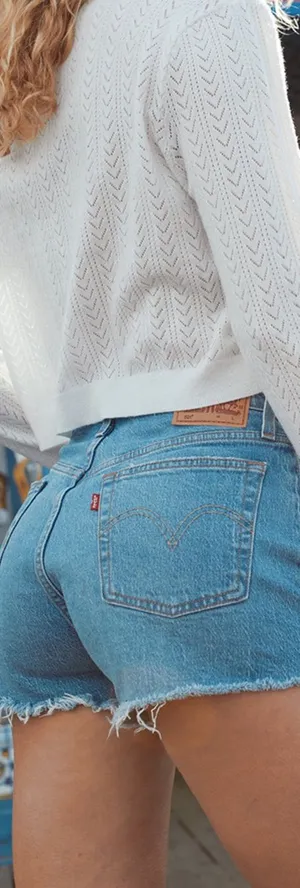 Levi's 501 Original High Rise Cut Off Distressed Denim Shorts Sans Souci thumbnail 1