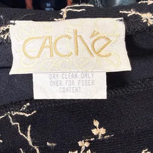 Cache Black High-Low Embroidered Floral Mermaid Skirt thumbnail 12