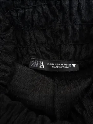Zara Women's M Black Short Sleeve Ruffle Hem A-Line Dress thumbnail 8