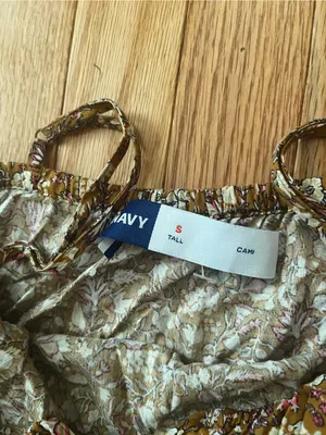 Old Navy Brown Ditsy Floral Babydoll Mini Dress Small Tall Cottagecore Romantic thumbnail 6