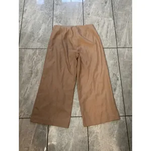 Express Cropped Wide Leg High Rise Pants Tan Size 8R Linen Blend thumbnail 3