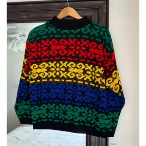 Vintage 80s Justin Allen Acrylic Colorful Sweater thumbnail 2